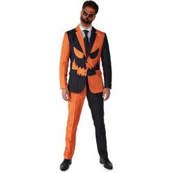 Pompoen Kostuum | Jack-O Pinstripe Black Oranje Zwart | Man | Maat 52-54 | Halloween | Verkleedkleding